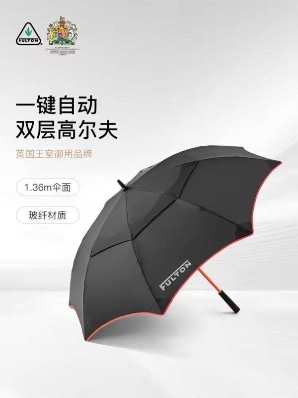 Fulton Premium Windproof Golf Umbrella Double Layer Reinforced Automatic Long Handle Rain Umbrella for Heavy Rain
